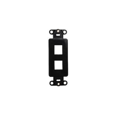 Leviton 2-Port Mounting Strap Unloaded, Decora Style Quickport, Black 41642-E